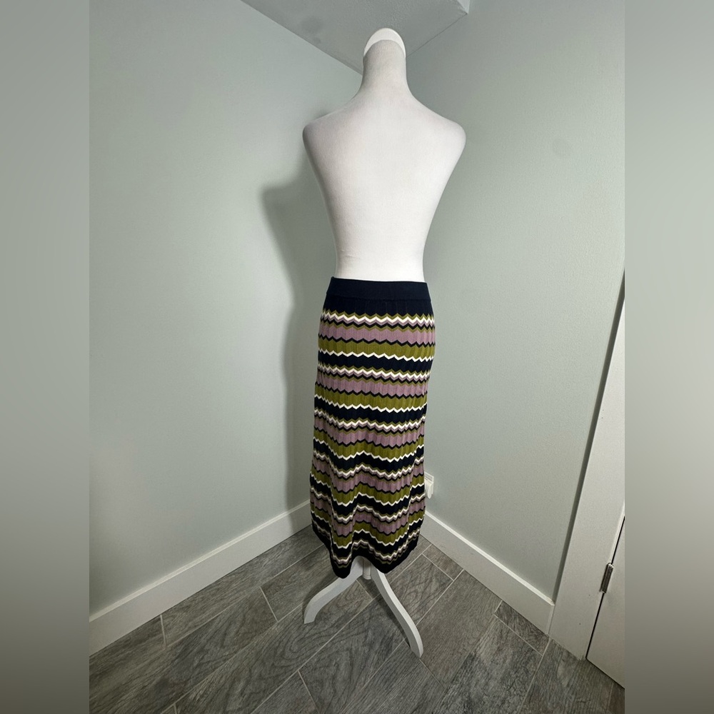 NEW SEZANE Parniane Striped Knit Midi Cotton Skirt  Dress Size Medium - Picture 8 of 15